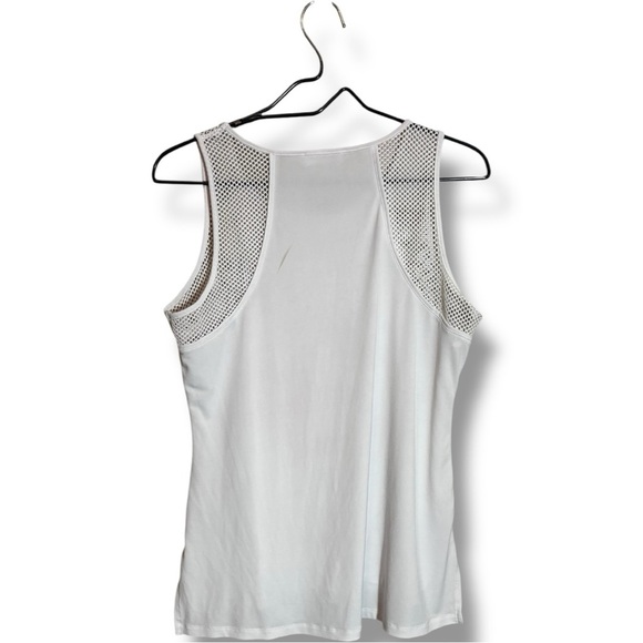 Calvin Klein Ivory Sleeveless Active Tank with Mesh Accents - Picture 14 of 15